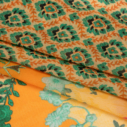 Mood Exclusive Orange Villa of Vitality Viscose Georgette Folded