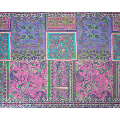 Mood Exclusive Purple Petals and Paisleys Viscose Georgette Drape