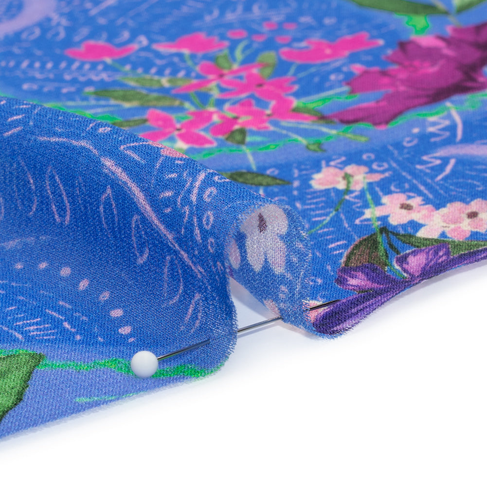Mood Exclusive Blue Swooping Grounds Viscose Georgette Detail