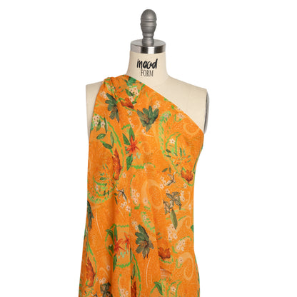 Mood Exclusive Orange Swooping Grounds Viscose Georgette Drape