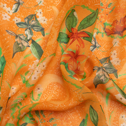 Mood Exclusive Orange Swooping Grounds Viscose Georgette