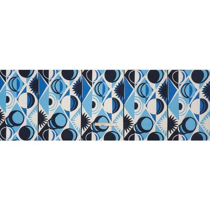 Cotton Poplin Print - Blue Geometric Suns and Circles - Mood Exclusive Twinkle Twinkle Drape