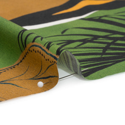 Cotton Poplin Print - Green Suns and Palm Trees - Mood Exclusive Sun Salutation Detail
