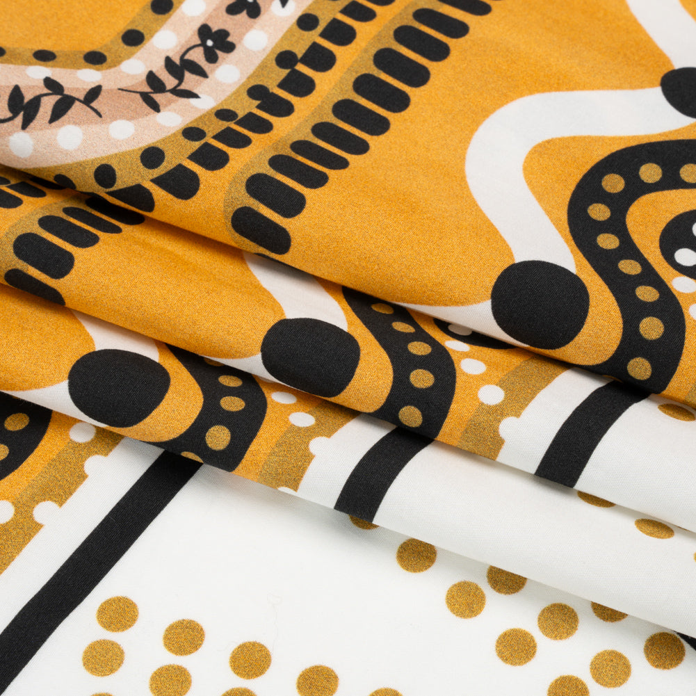 Cotton Poplin Panel - Goldenrod Geometric and Floral - Mood Exclusive Link Up Folded