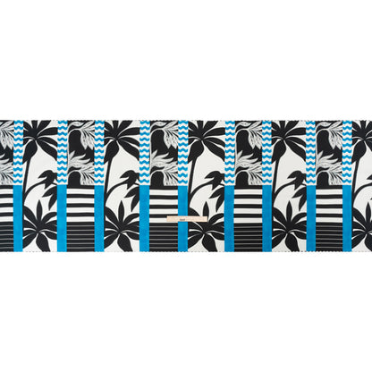 Cotton Poplin Panel - Blue Palm Tree Stripes - Mood Exclusive Bahama Shutter Full