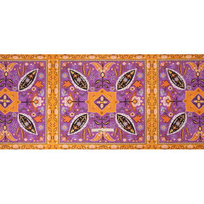 Mood Exclusive Purple Floral Facade Metallic Dotted Crinkled Viscose Crepe Panel Drape