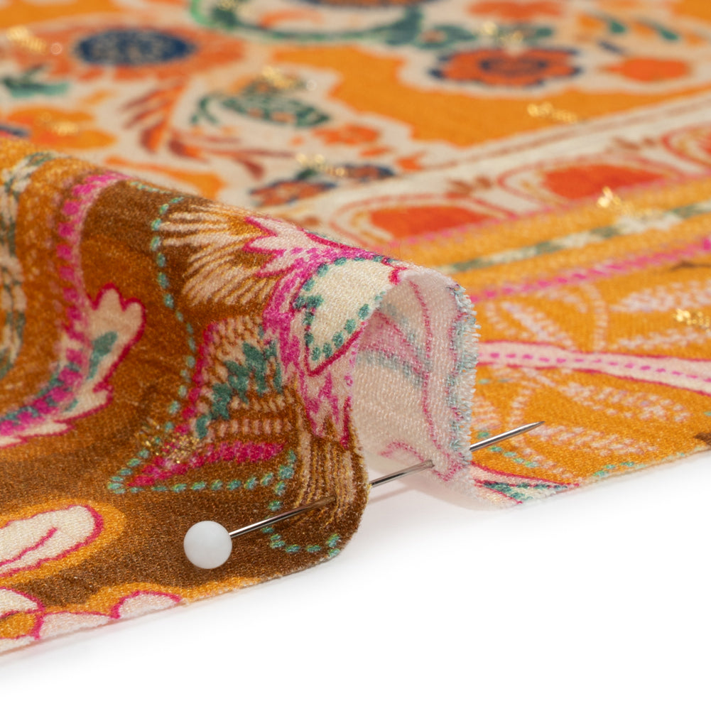 Mood Exclusive Queen of Tangerine Metallic Dotted Crinkled Viscose Crepe Folded