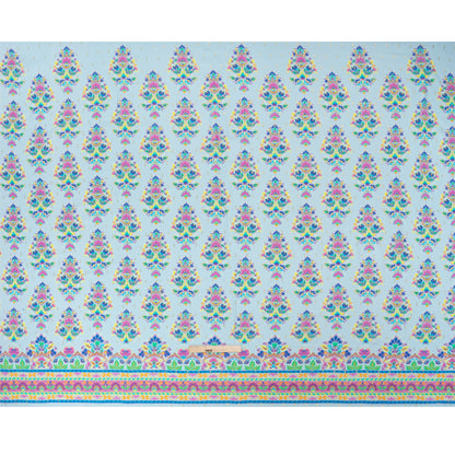 Mood Exclusive Sky Floral Feast Metallic Dotted Crinkled Viscose Crepe Drape