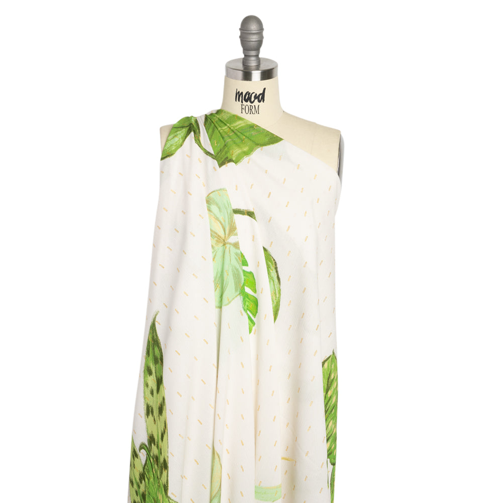 Mood Exclusive Greenhouse Tour Metallic Dotted Crinkled Viscose Crepe Detail