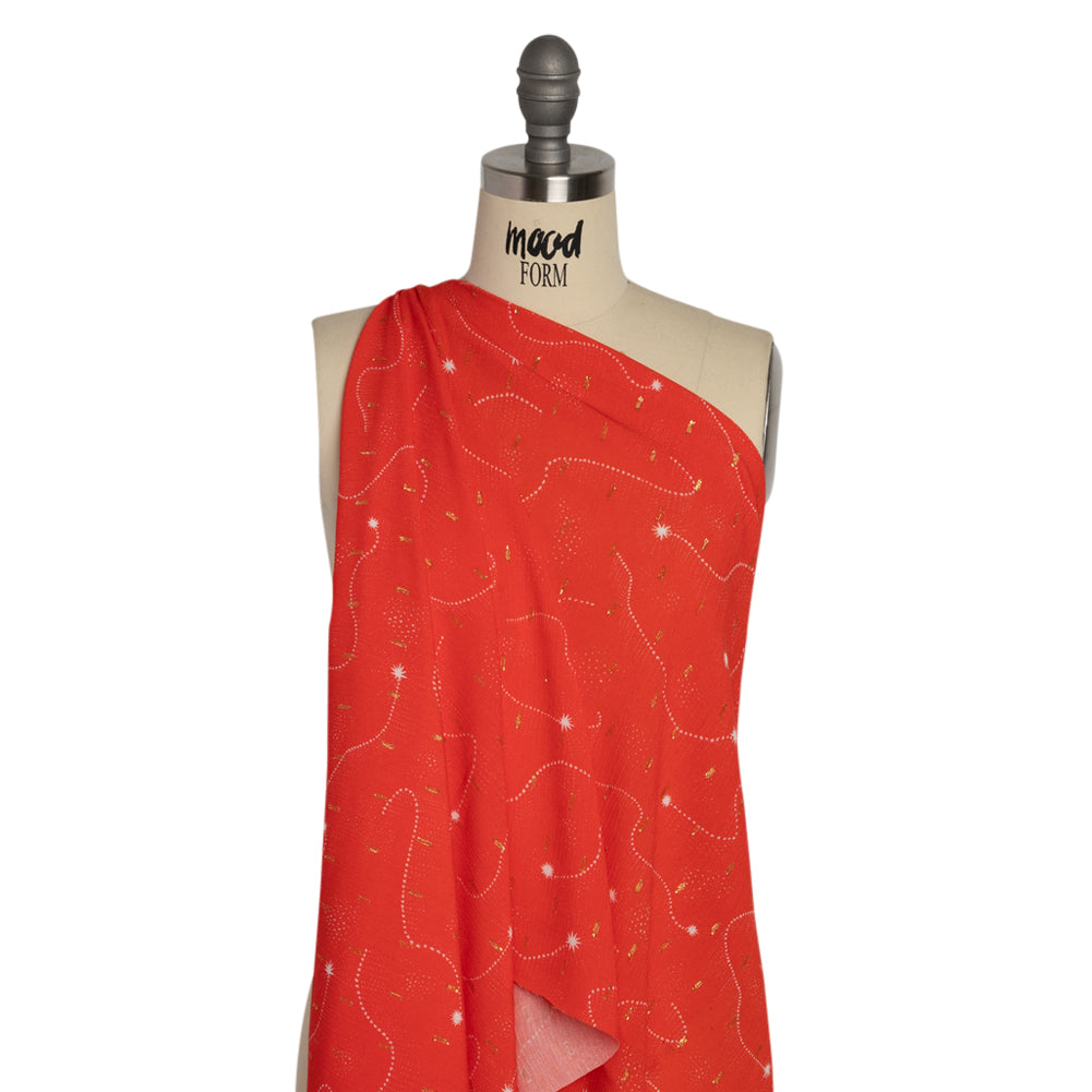 Mood Exclusive Wish for Joy Metallic Dotted Crinkled Viscose Crepe Detail