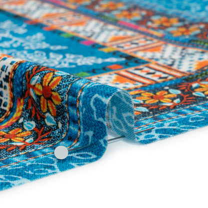 Mood Exclusive Blue Bandana Bonanza Stretch Sustainable Rayon Batiste Panel Folded