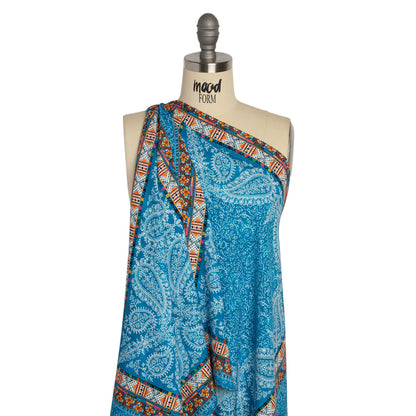 Mood Exclusive Blue Bandana Bonanza Stretch Sustainable Rayon Batiste Panel Detail