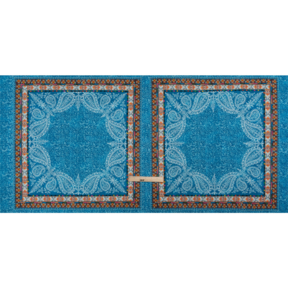 Mood Exclusive Blue Bandana Bonanza Stretch Sustainable Rayon Batiste Panel Drape
