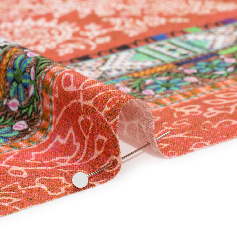Mood Exclusive Red Bandana Bonanza Stretch Sustainable Rayon Batiste Panel Folded
