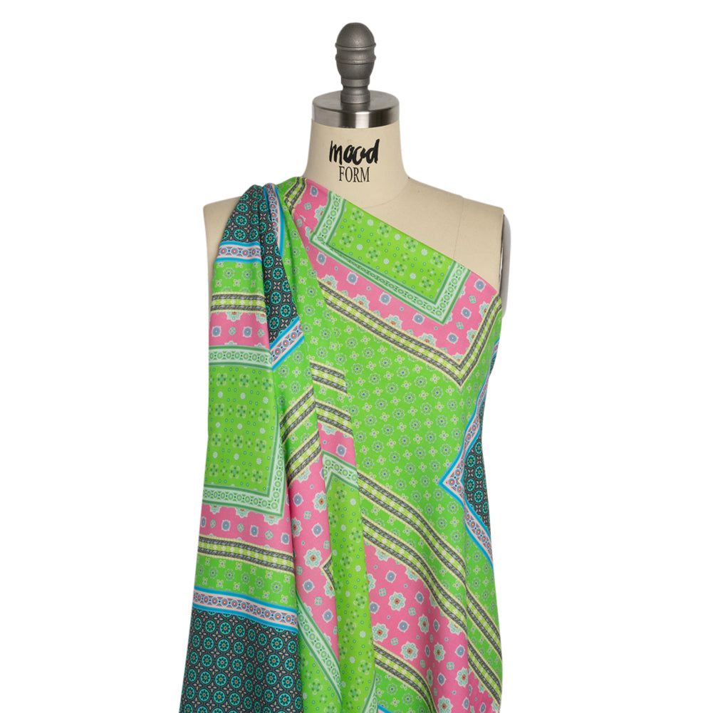 Mood Exclusive Lime Vibrant Views Stretch Sustainable Rayon Batiste Panel Detail