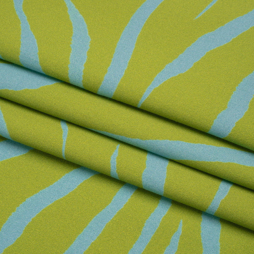 Mood Exclusive Green Funky Feline Stretch Brushed Cotton Twill Folded