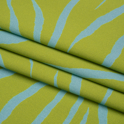 Mood Exclusive Green Funky Feline Stretch Brushed Cotton Twill Folded