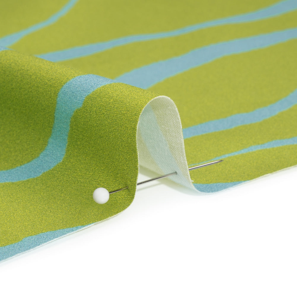 Mood Exclusive Green Funky Feline Stretch Brushed Cotton Twill Detail