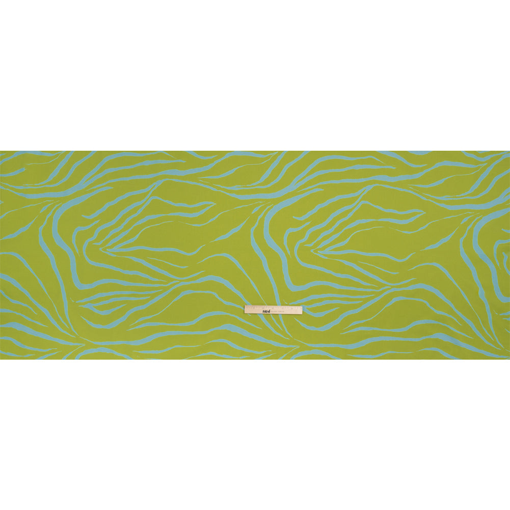 Mood Exclusive Green Funky Feline Stretch Brushed Cotton Twill Full