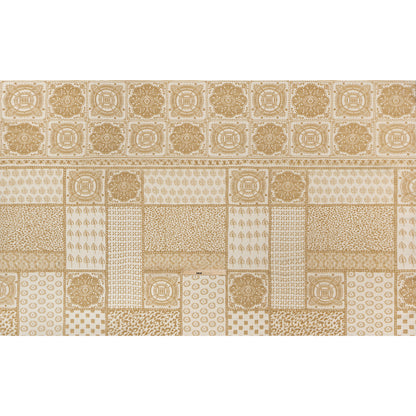 Viscose and Linen Twill Panel - Beige Simple Motifs and Medallions - Mood Exclusive Patchwork Prowl Drape