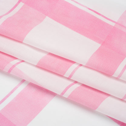 Cotton Voile Print - Pink and White Plaid - Mood Exclusive A-Tisket, A-Tasket Folded