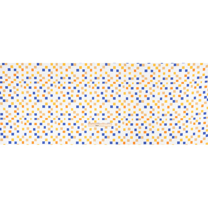 Cotton Voile Print - Blue and Orange Sqare Confetti - Mood Exclusive Cubic Field Full