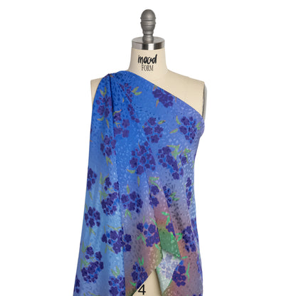 Mood Exclusive Blue New Growth Sustainable Animal Spots Viscose Jacquard Detail