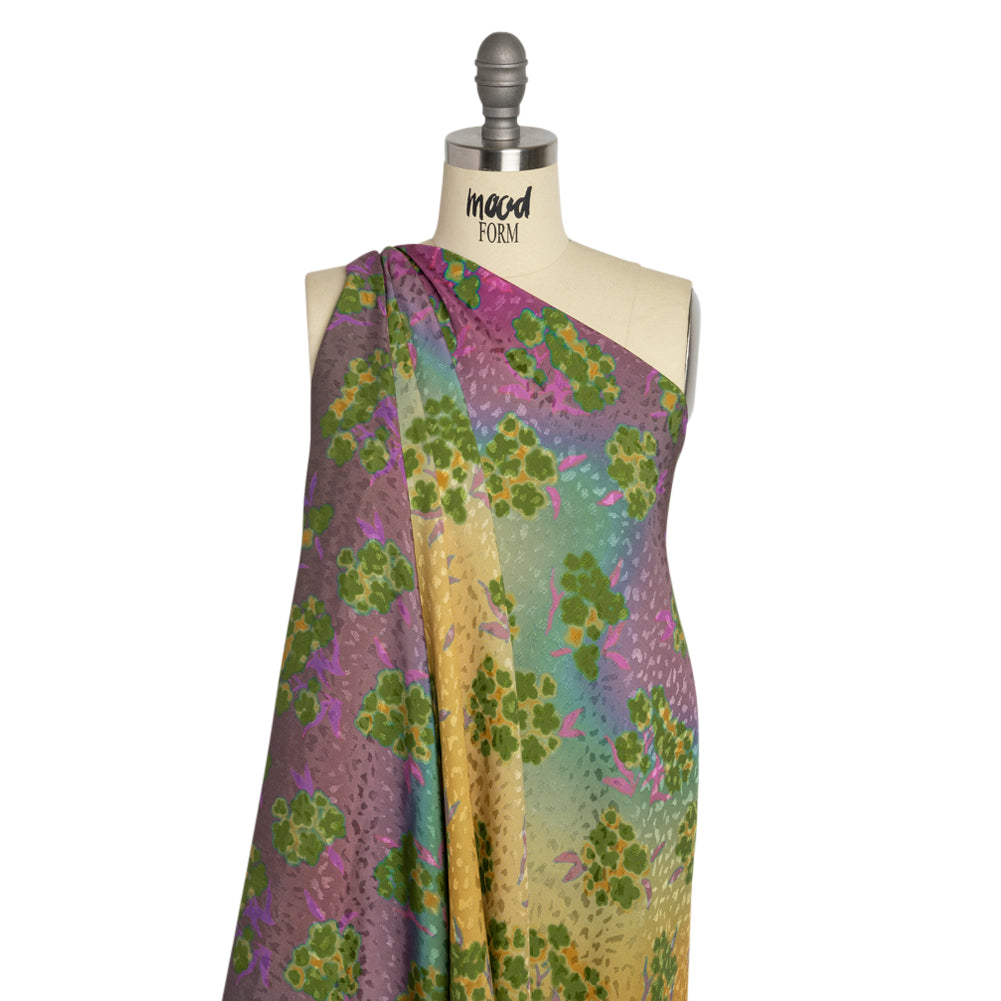 Mood Exclusive Green New Growth Sustainable Animal Spots Viscose Jacquard Detail