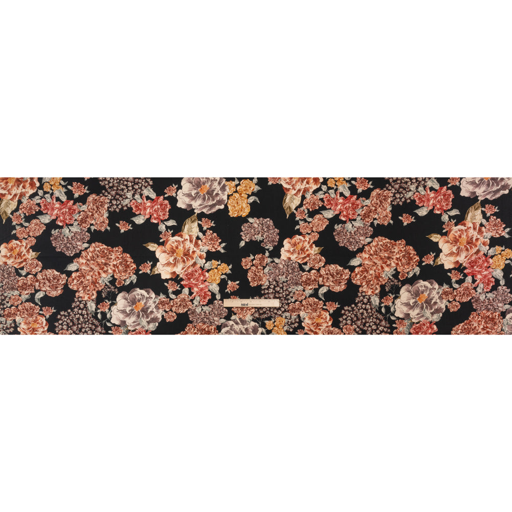 Brushed Stretch Cotton Twill Print - Black and Brown Floral - Mood Exclusive Lunchtime at Washburn Full