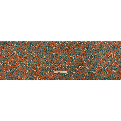 Stretch Cotton Twill Print - Teal, Rust and Peach Floral - Mood Exclusive September Sprouts Full