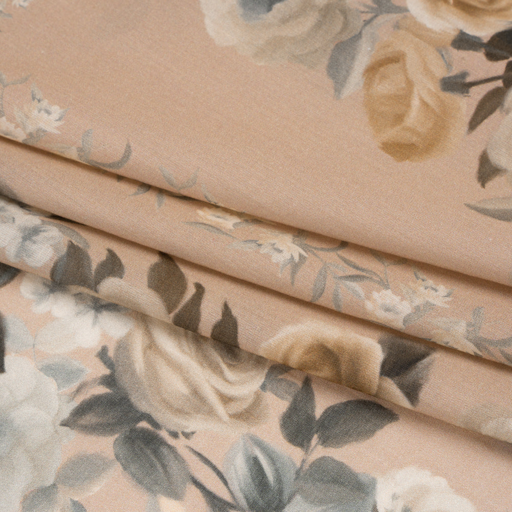 Mood Exclusive Dusty Rose Prosaic Petals Cotton Voile Panel Folded