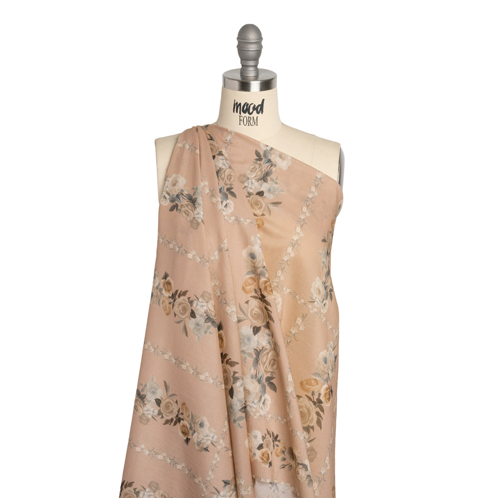 Mood Exclusive Dusty Rose Prosaic Petals Cotton Voile Panel Drape