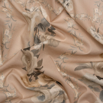 Mood Exclusive Dusty Rose Prosaic Petals Cotton Voile Panel