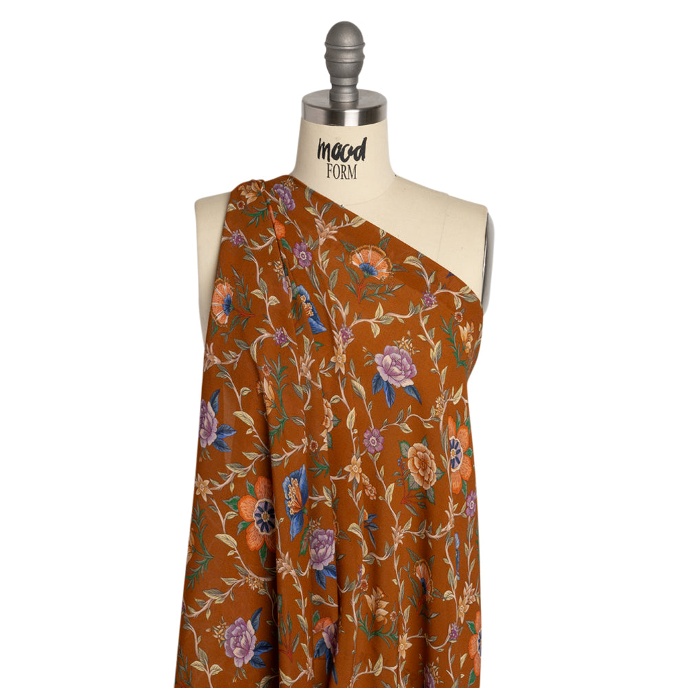 Mood Exclusive Brown Musee des Fleurs Viscose Georgette Detail