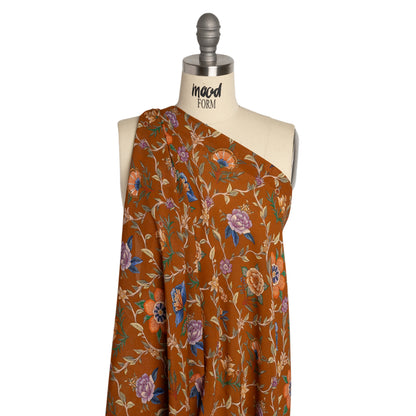 Mood Exclusive Brown Musee des Fleurs Viscose Georgette Detail
