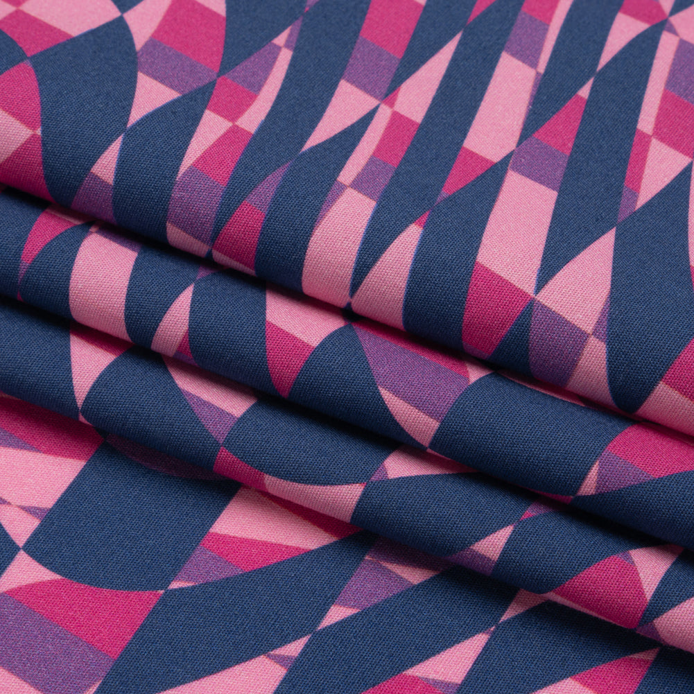 Mood Exclusive Pink Picnic Pantomime Stretch Cotton Poplin Folded