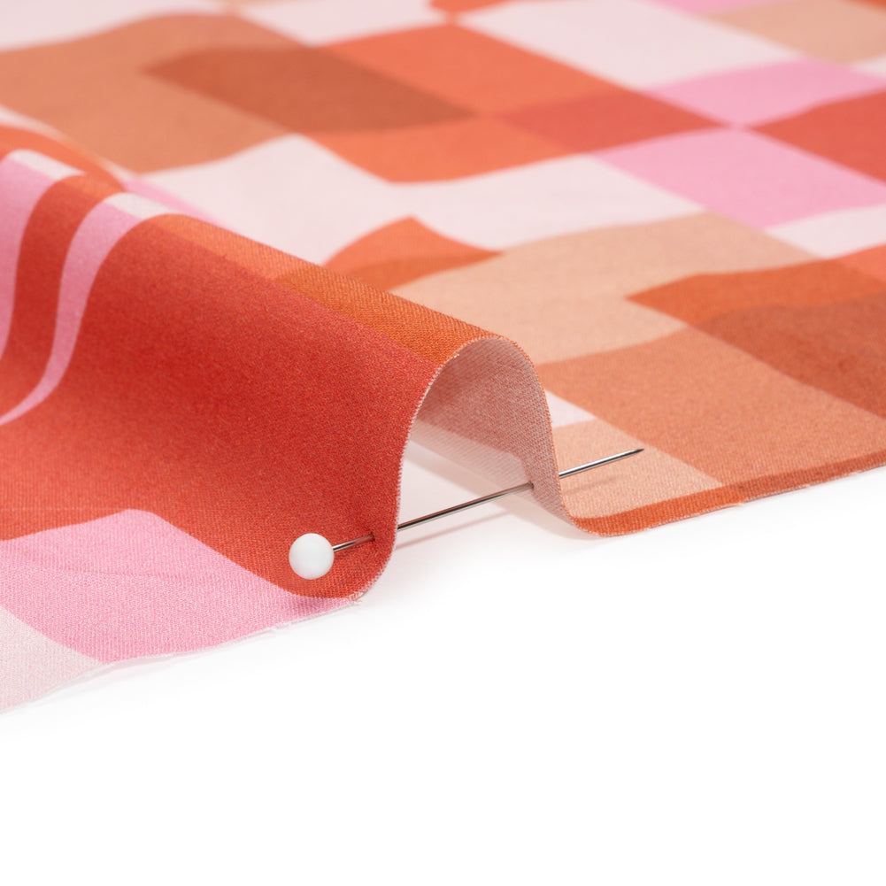 Mood Exclusive Red Game of Haze Stretch Cotton Poplin Detail