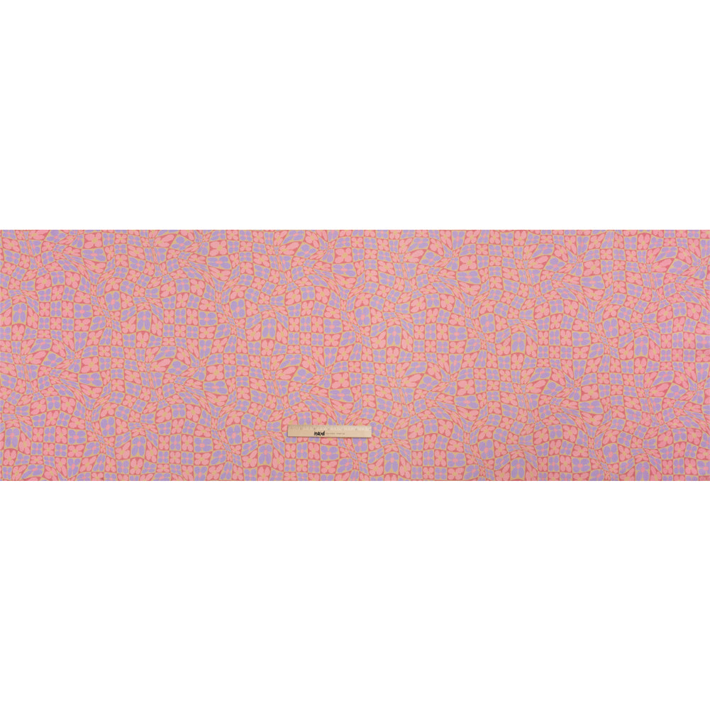 Mood Exclusive Bubblegum Cyber Checkers Stretch Cotton Poplin Full