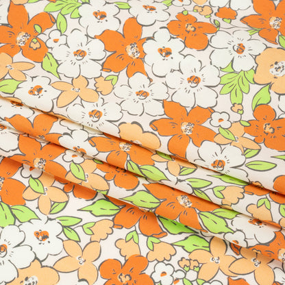 Mood Exclusive White Clementine Fields Cotton Poplin Folded