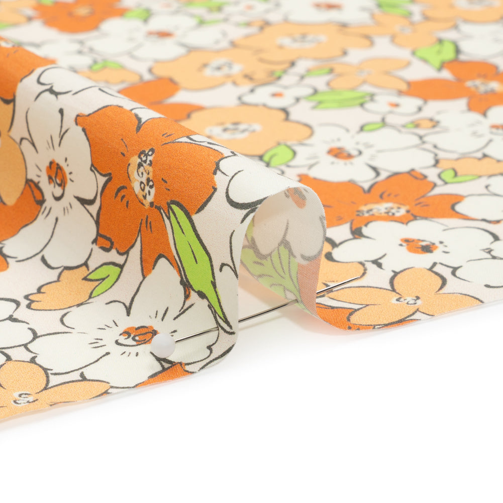 Mood Exclusive White Clementine Fields Cotton Poplin Detail