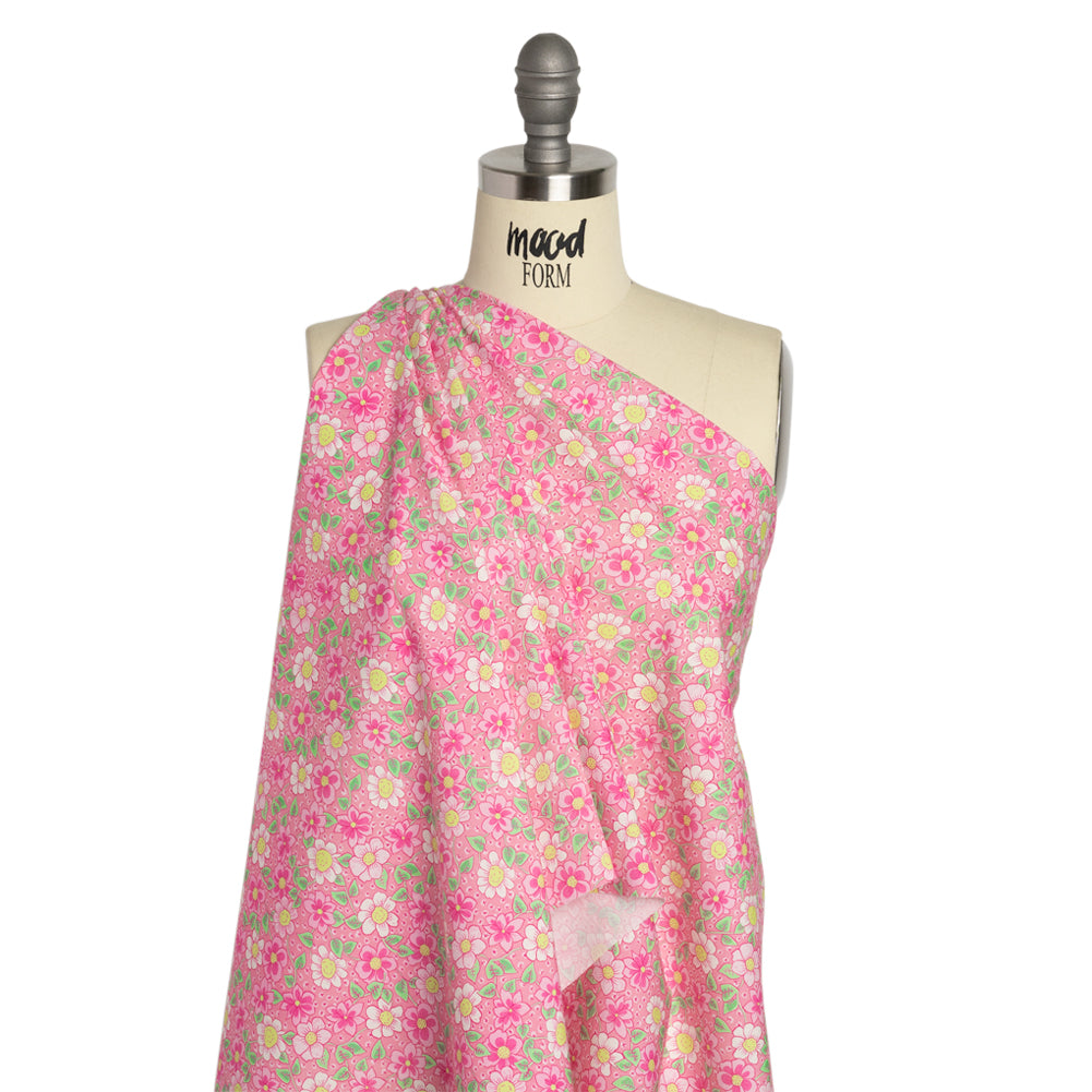 Mood Exclusive Pink Daisy Dipper Cotton Poplin Drape