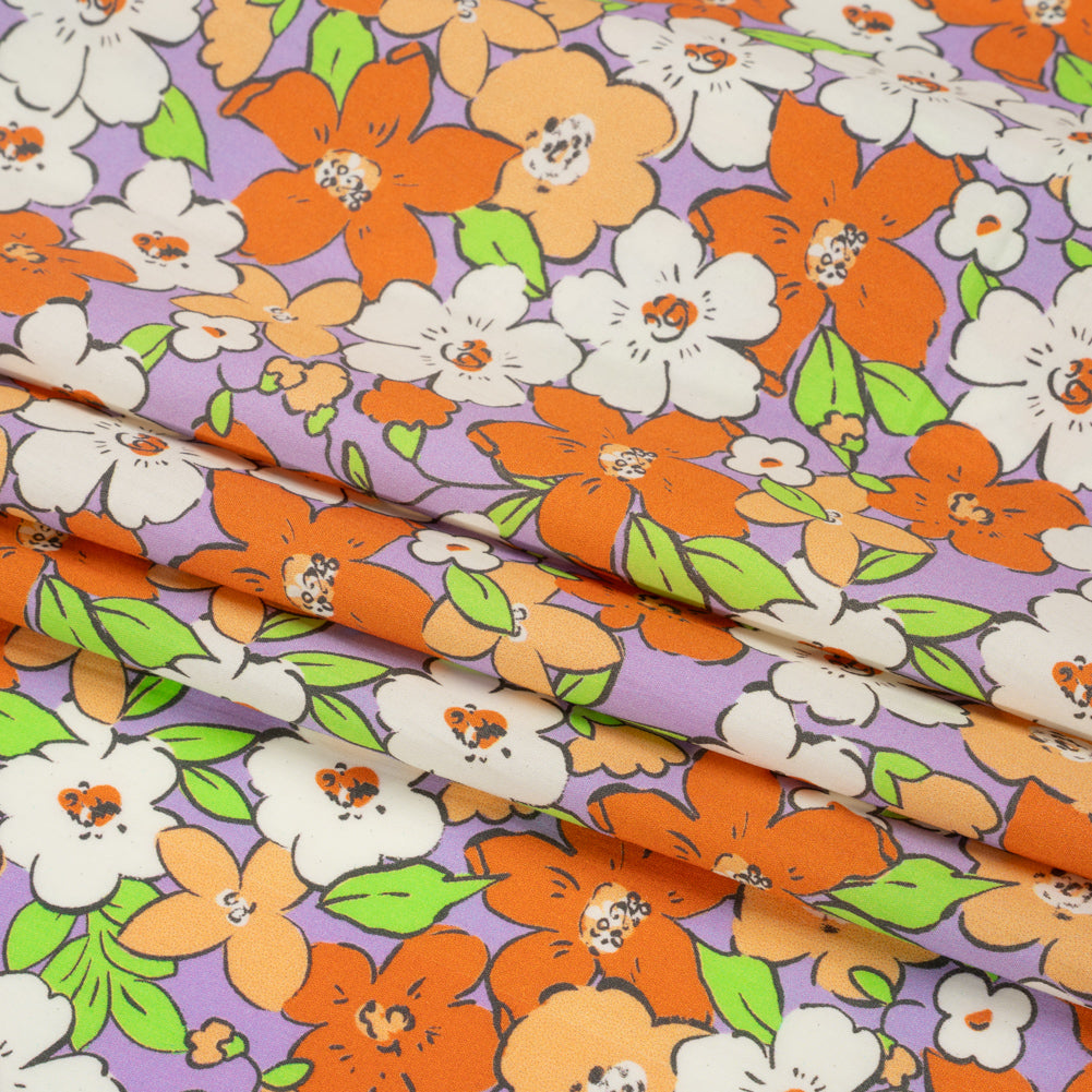 Mood Exclusive Lavender Clementine Fields Cotton Poplin Folded