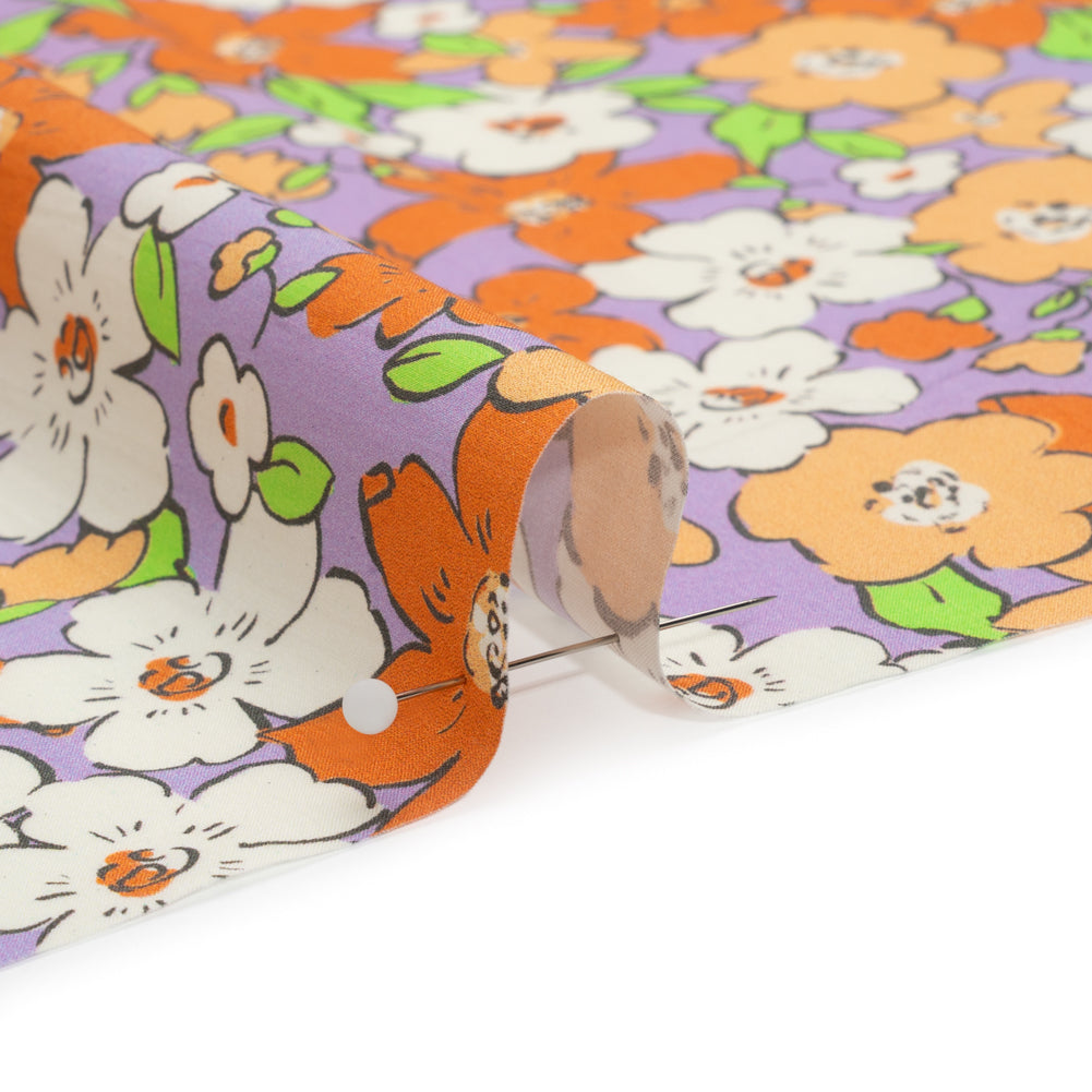 Mood Exclusive Lavender Clementine Fields Cotton Poplin Detail