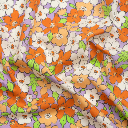 Mood Exclusive Lavender Clementine Fields Cotton Poplin