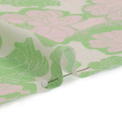 Mood Exclusive Lime Flowering Floor Viscose Georgette Folded