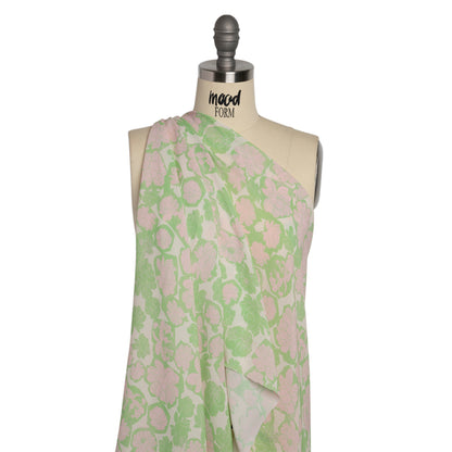 Mood Exclusive Lime Flowering Floor Viscose Georgette Detail