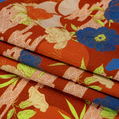 Mood Exclusive Yellow Skyfall Garden Stretch Polyester Seersucker Folded