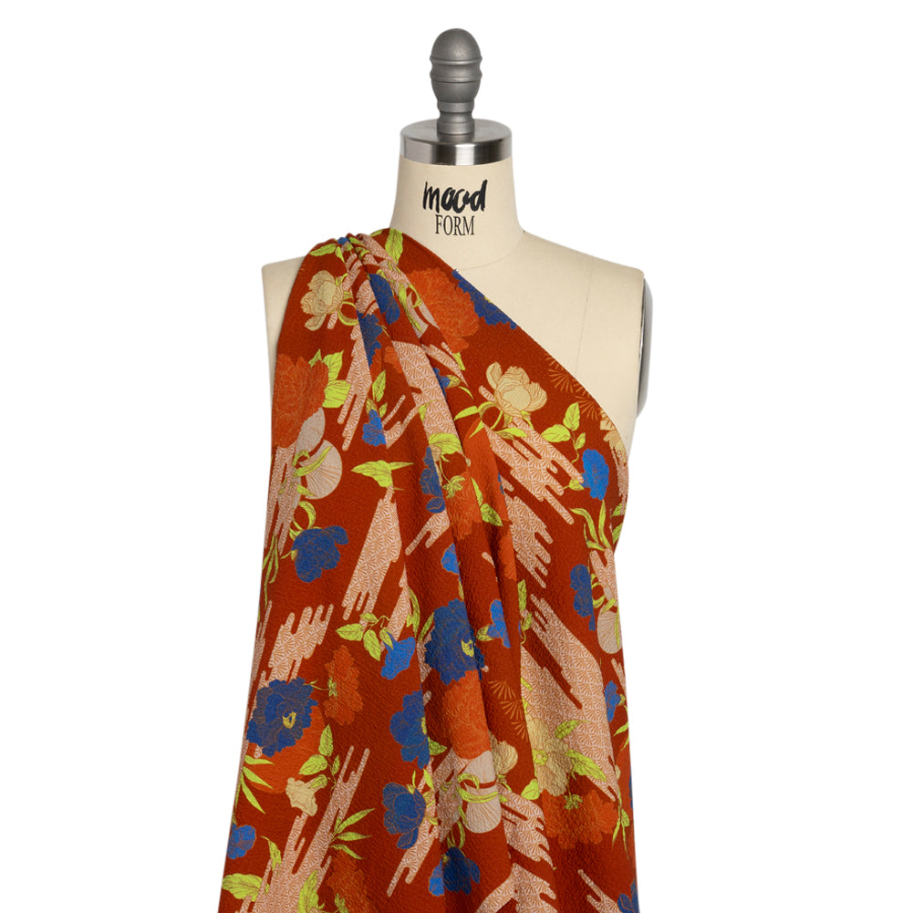 Mood Exclusive Yellow Skyfall Garden Stretch Polyester Seersucker Drape