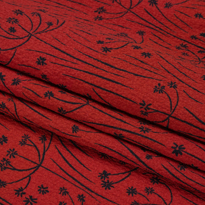 Mood Exclusive Red Dandelion Dreamer Stretch Polyester Seersucker Folded