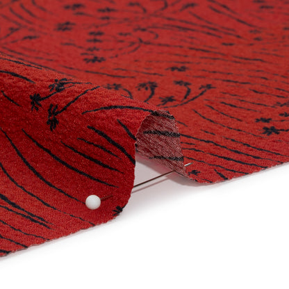 Mood Exclusive Red Dandelion Dreamer Stretch Polyester Seersucker Detail